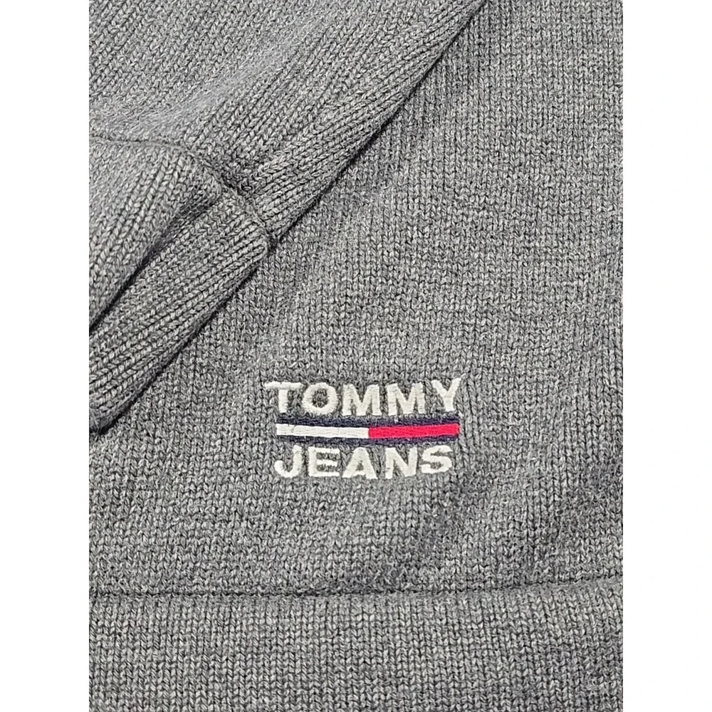Vintage Y2K Tommy Jeans‎ Stripe Sweater Gray Logo Men's XL